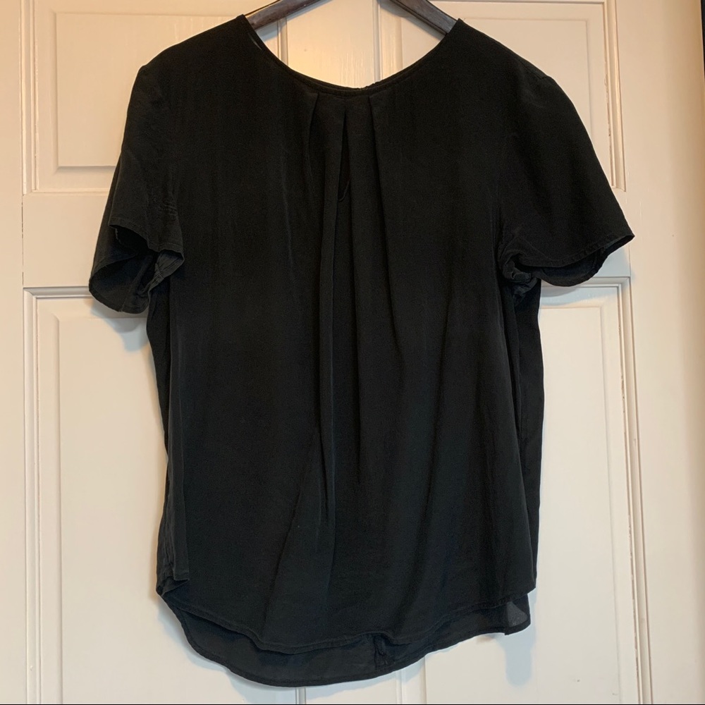 Black Silk Keyhole Blouse by Ann Taylor